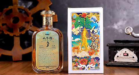 人参酒——镭射纳米，背透设计